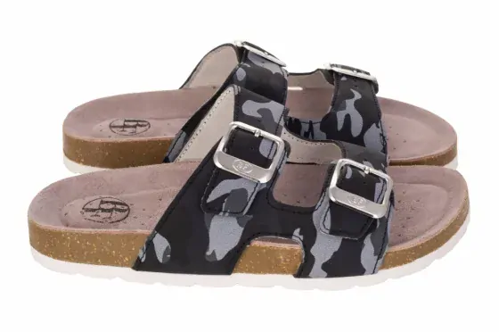 BF Pantofle BY-213-16-98 černo-šedý maskáč