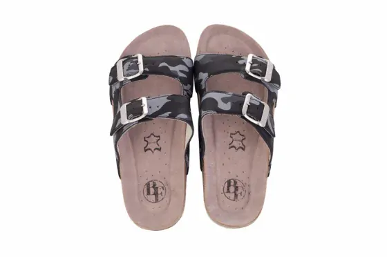 BF Pantofle BY-213-16-98 černo-šedý maskáč