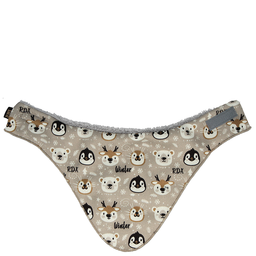 RDX zimní nákrčník na suchý zip - zvířátka béžová