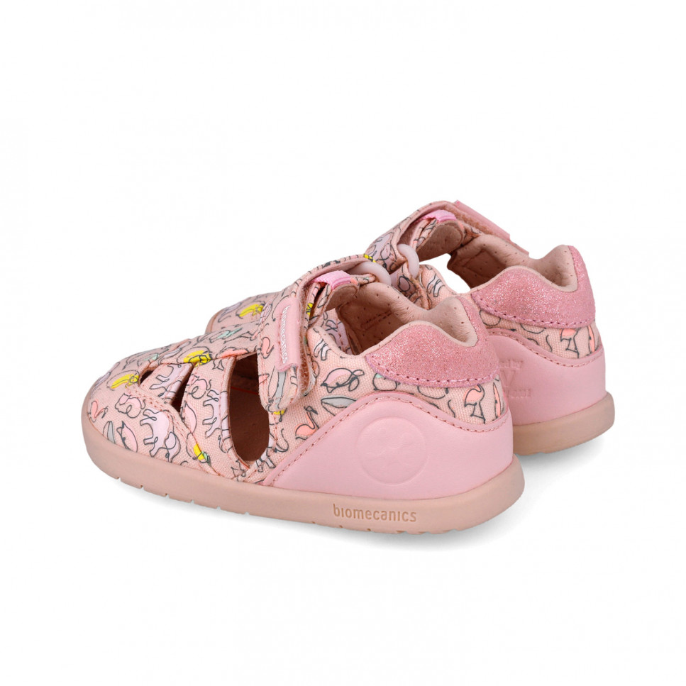 BIOMECANICS - barefoot textilní sandály 252193-A032 rosa