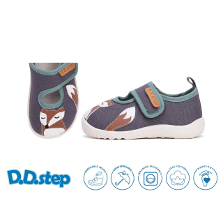 D.D.step plátěnky - bačkorky, C086-51716 grey 