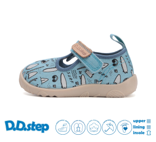 D.D.step barefoot plátěnky/bačkorky C086-61137 turquoise